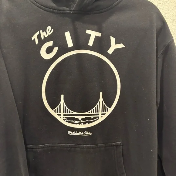 Mitchell & Ness The City Golden State Warriors Hoodie Black Mens Medium - Picture 3 of 6